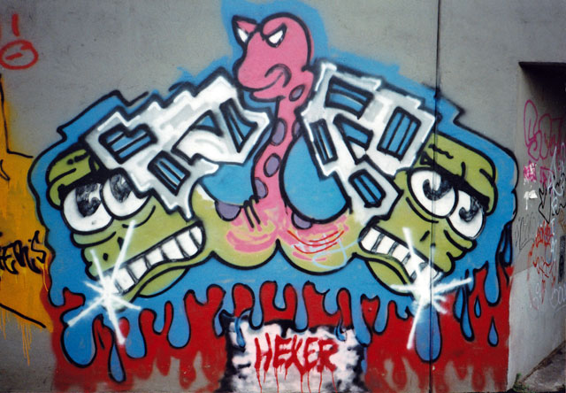 Hexer-Graffiti 1990 in Frankfurt