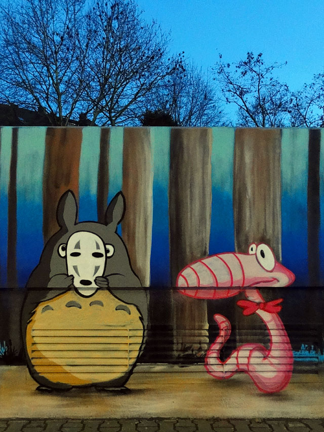 Mural Art mit Tororo beim Studierendenwohnheim in Frankfurt