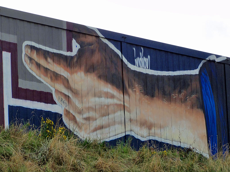 LOVE FOOTBALL HATE RACISM GRAFFITI IN FRANKFURT BY FRANKFURTER FANPROJEKT