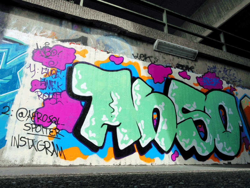 GRAFFITI IN FRANKFURT - HALL OF FAME RATSWEGKREISEL - AUGUST 2014 - ANSO