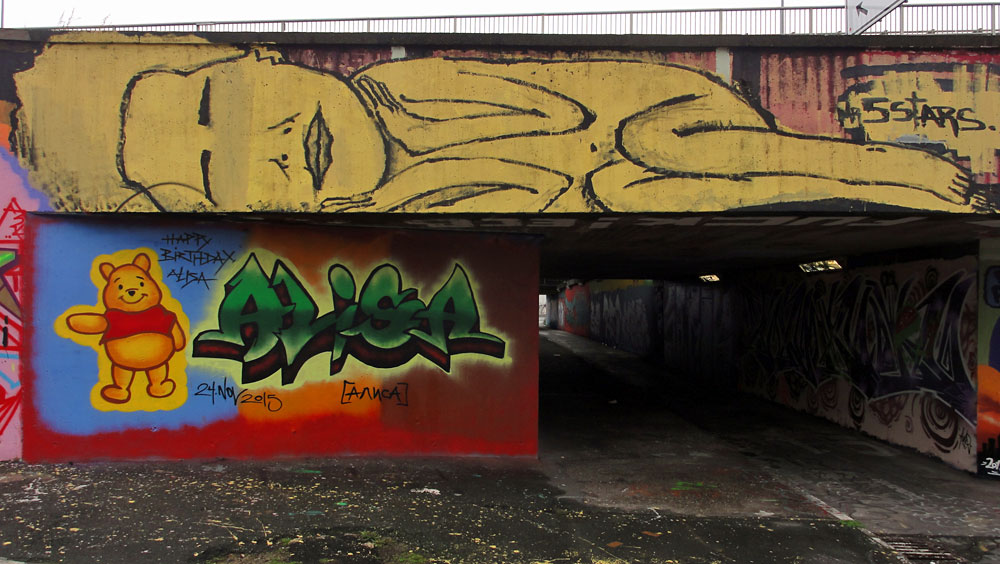 Graffiti in Frankfurt - Unterführung am Ratswegkreisel / Hanauer Landstraße