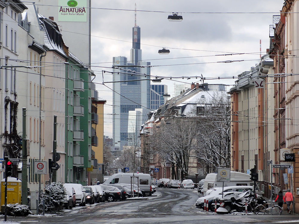 Schnee in Frankfurt 2016 - Bornheim