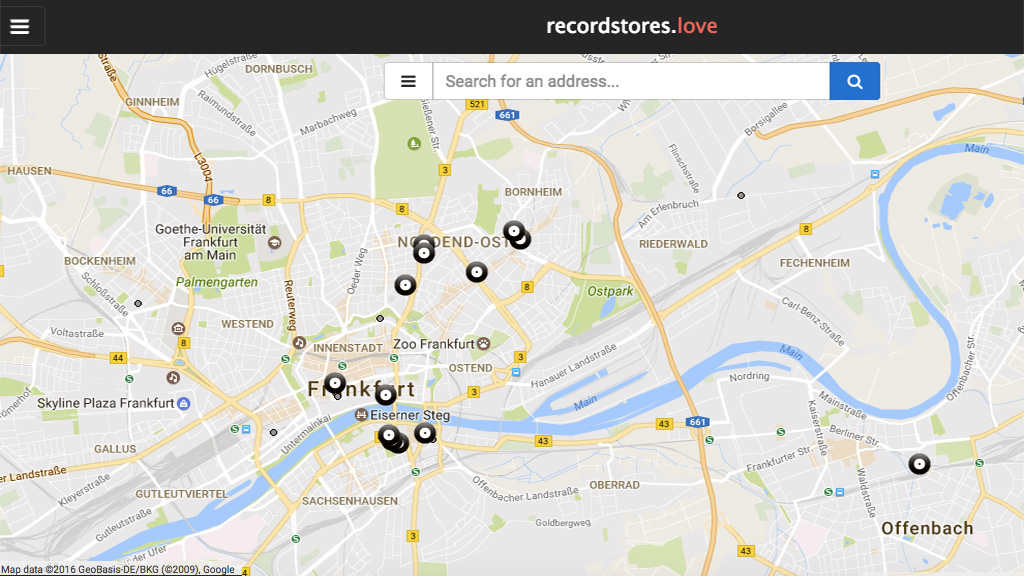 Record Stores in Frankfurt - Map von recordstore.love
