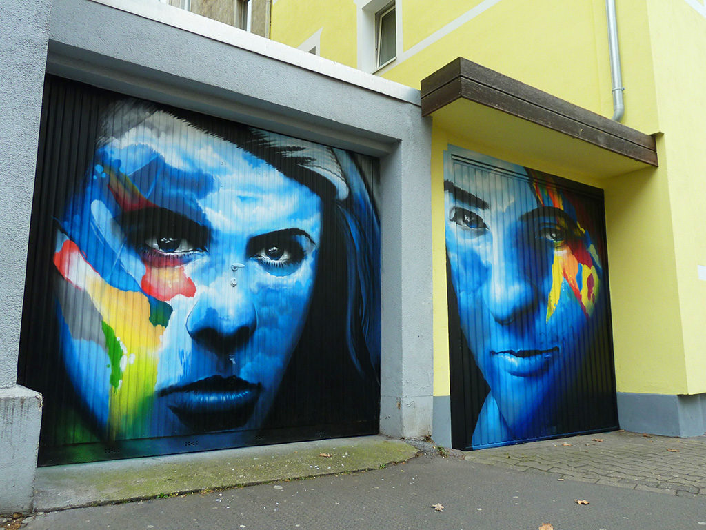 Garage Door Street Art im Sandweg