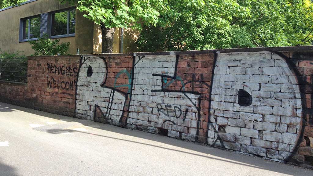 Unfertiges Graffiti in Frankfurt