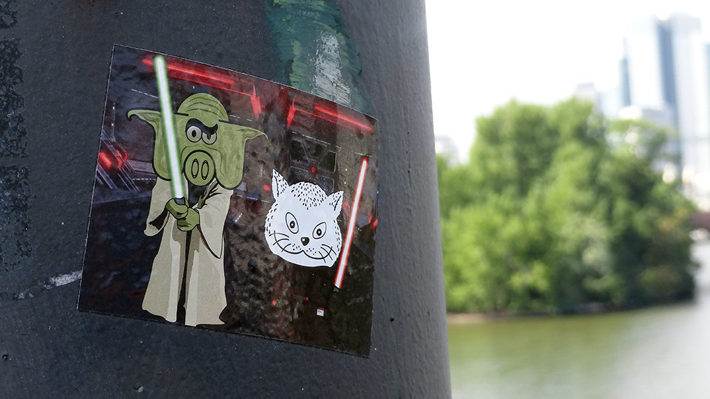 VEKA und GATO - Streetart Aufkleber in Frankfurt