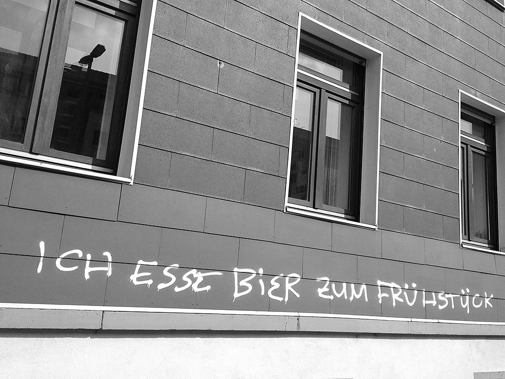 Ich ess Bier zum Frühstück