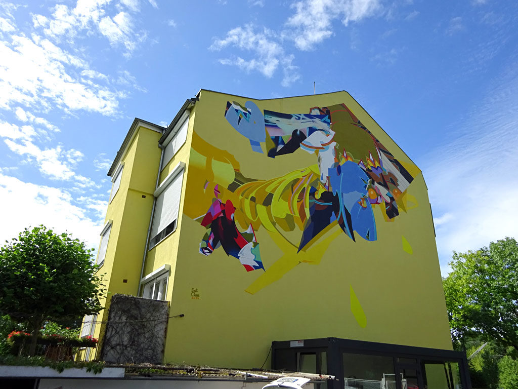 Mural des Müncheners Sat One in Frankfurt