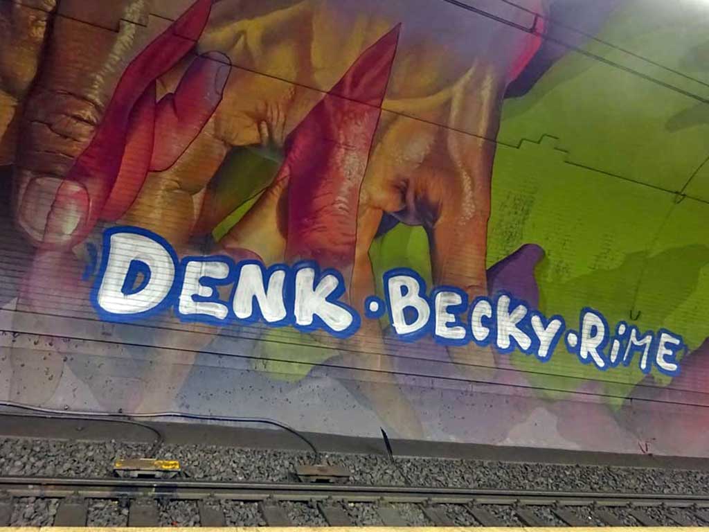 Graffiti in Frankfurt: Denk, Becky und Rime