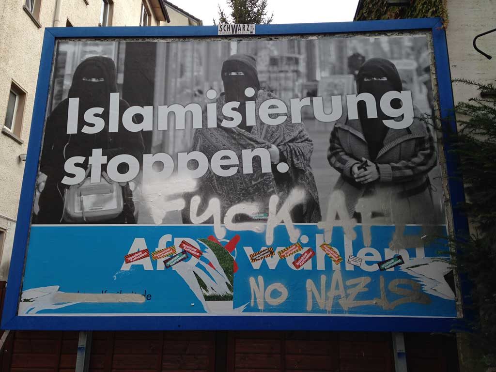 Wahlplakat zur BTW 2017 in Frankfurt