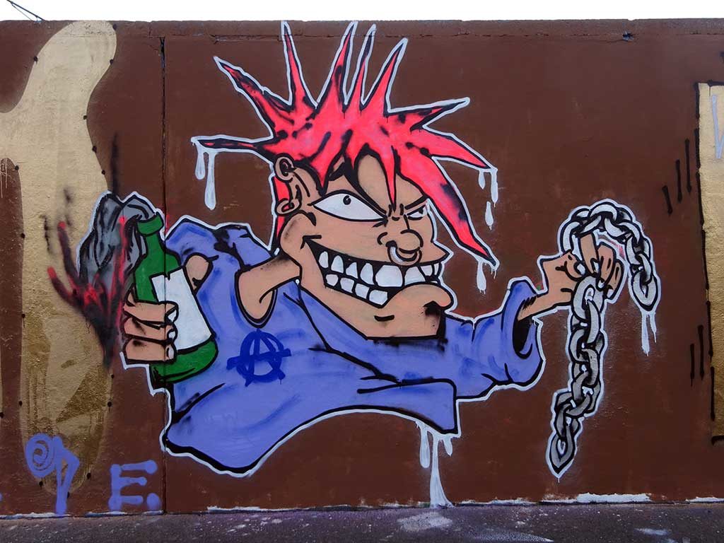 Graffiti an der Hall of Fame in Frankfurt am Main