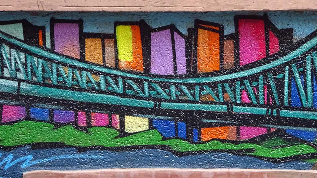 Eiserner Steg-Graffiti in Frankfurt-Sachsenhausen