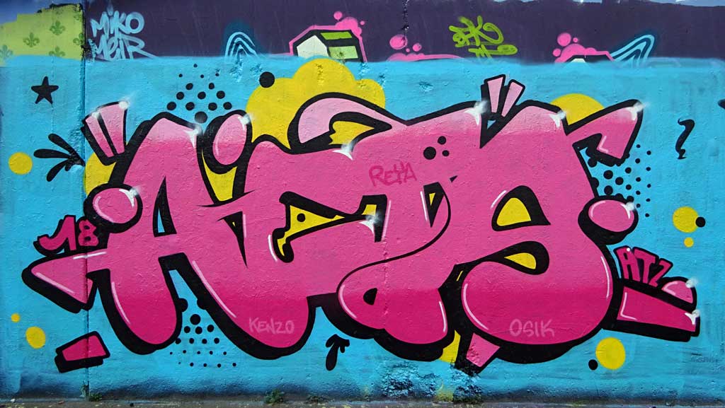 AETS-Graffiti an der Hall of Fame am Ratswegkreisel
