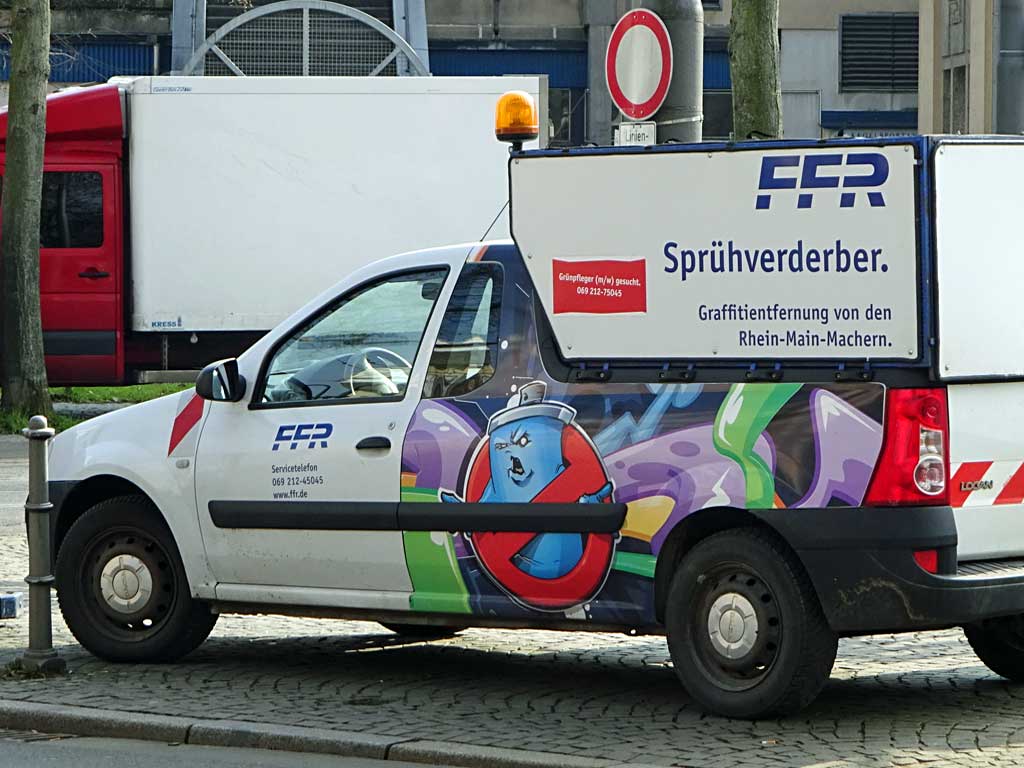 Sprühverderber-Wagen in Frankfurt
