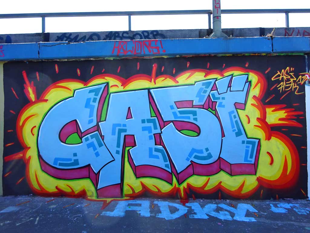 Graffiti am Ratswegkreisel in Frankfurt am Main