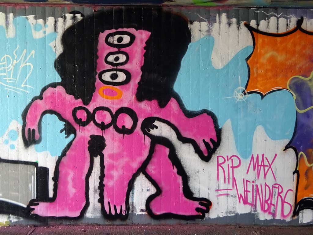 RIP Max Weinberg-Graffiti bei der Hall of Fame in Frankfurt
