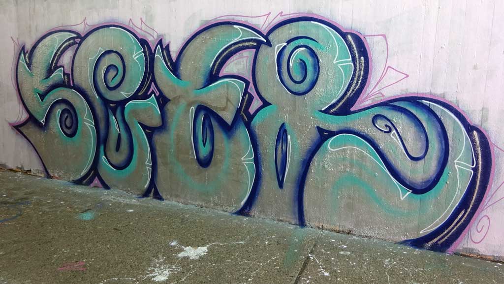 Graffiti am Ratswegkreisel in Frankfurt am Main