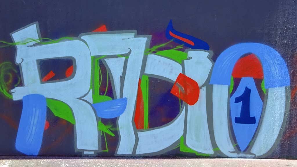 Graffiti am Ratswegkreisel in Frankfurt am Main