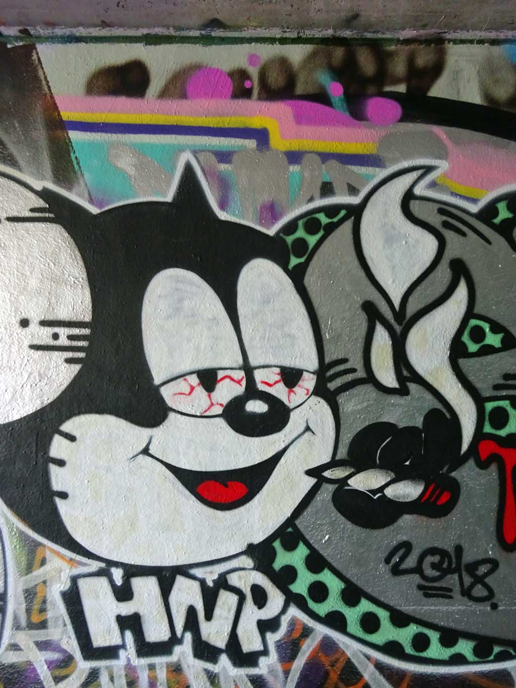 Graffiti am Ratswegkreisel in Frankfurt am Main