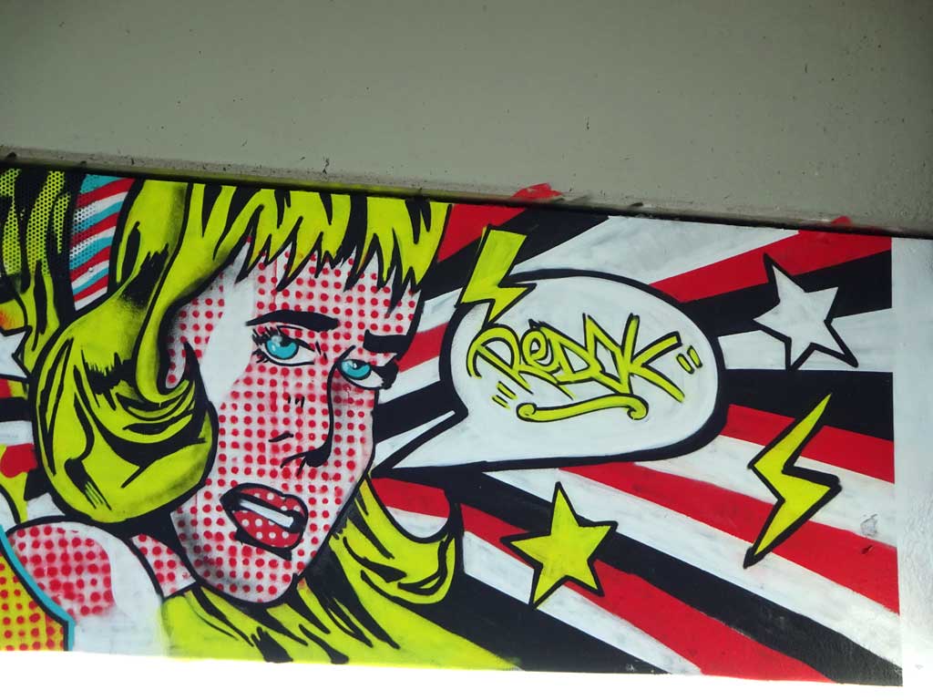 Graffiti in Frankfurt - Comic-Art-Wall am Niddapark