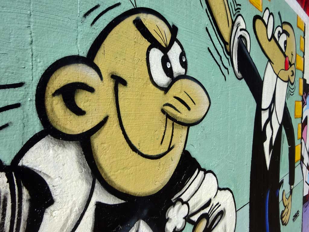 Graffiti in Frankfurt - Comic-Art-Wall am Niddapark