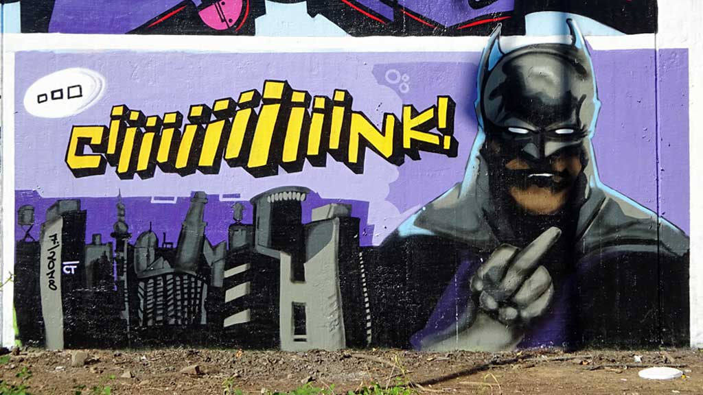 Graffiti in Frankfurt - Comic-Art-Wall am Niddapark