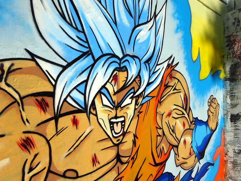 Graffiti in Frankfurt - Comic-Art-Wall am Niddapark