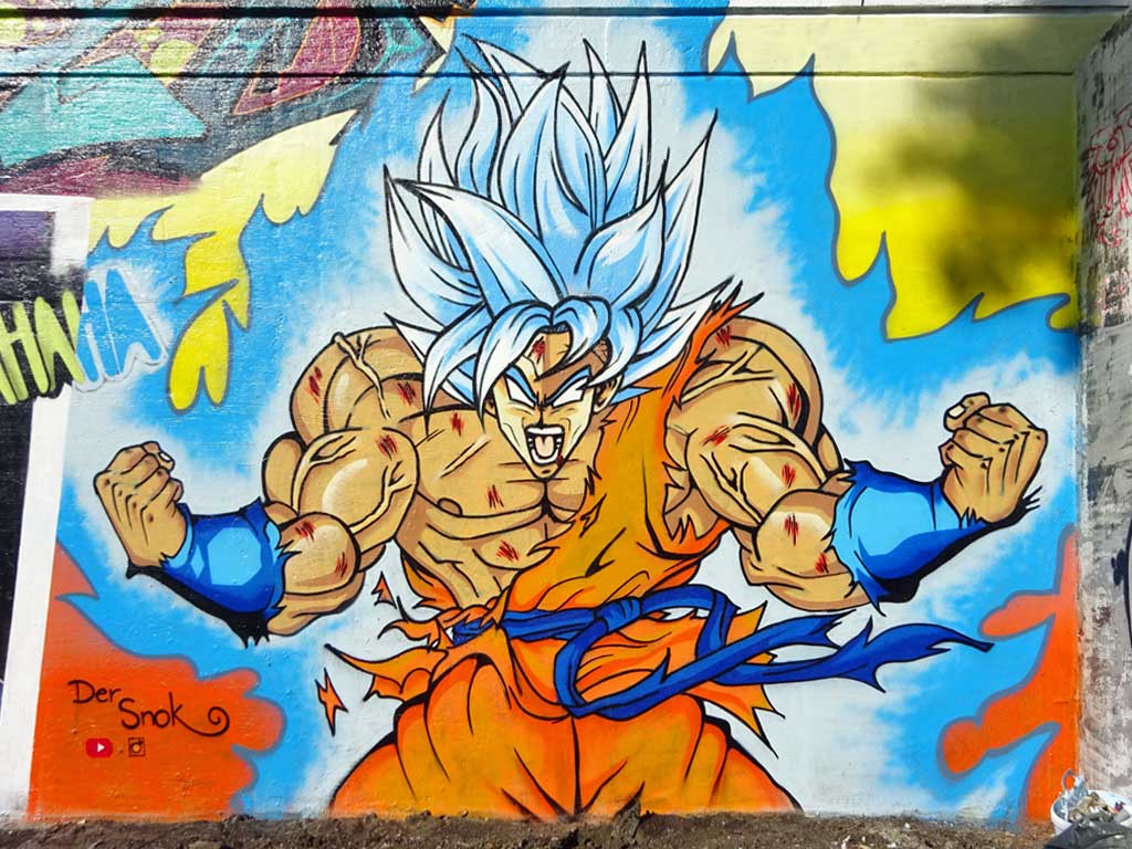 Graffiti in Frankfurt - Comic-Art-Wall am Niddapark