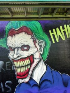 Joker-Graffiti am Niddapark