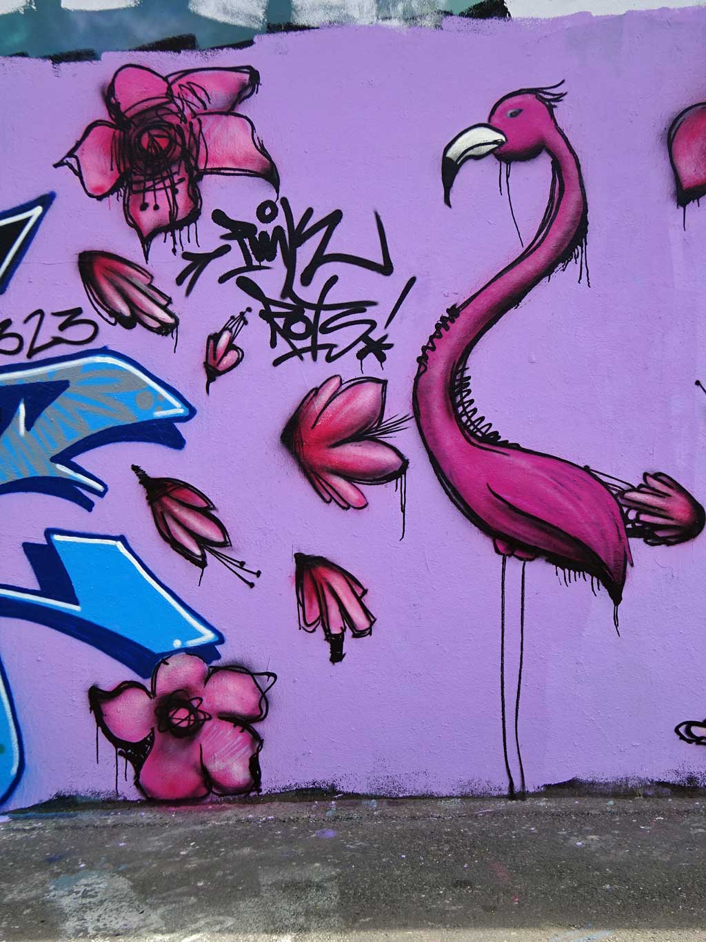 Graffiti bei der Hall of Fame in Frankfurt am Main