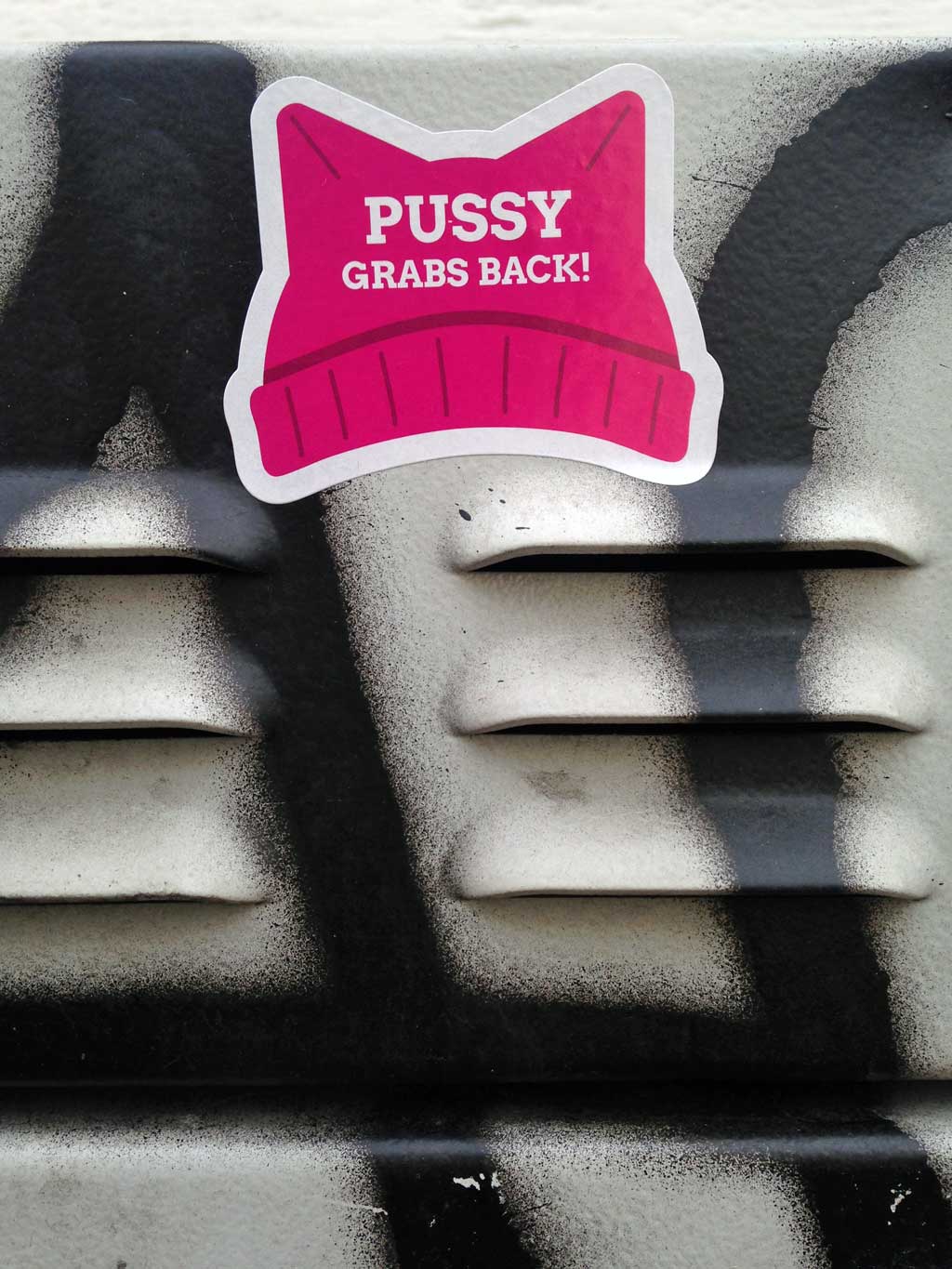 Straßen-Aufkleber in Frankfurt - Pussy grabs back