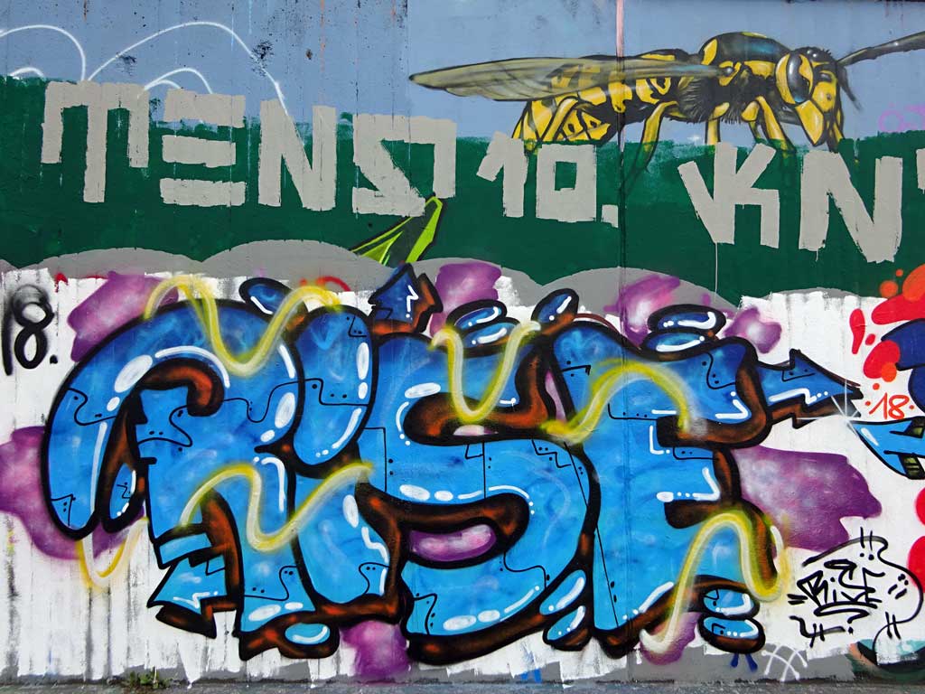 Rise-Graffiti bei der Hall of Fame in Frankfurt