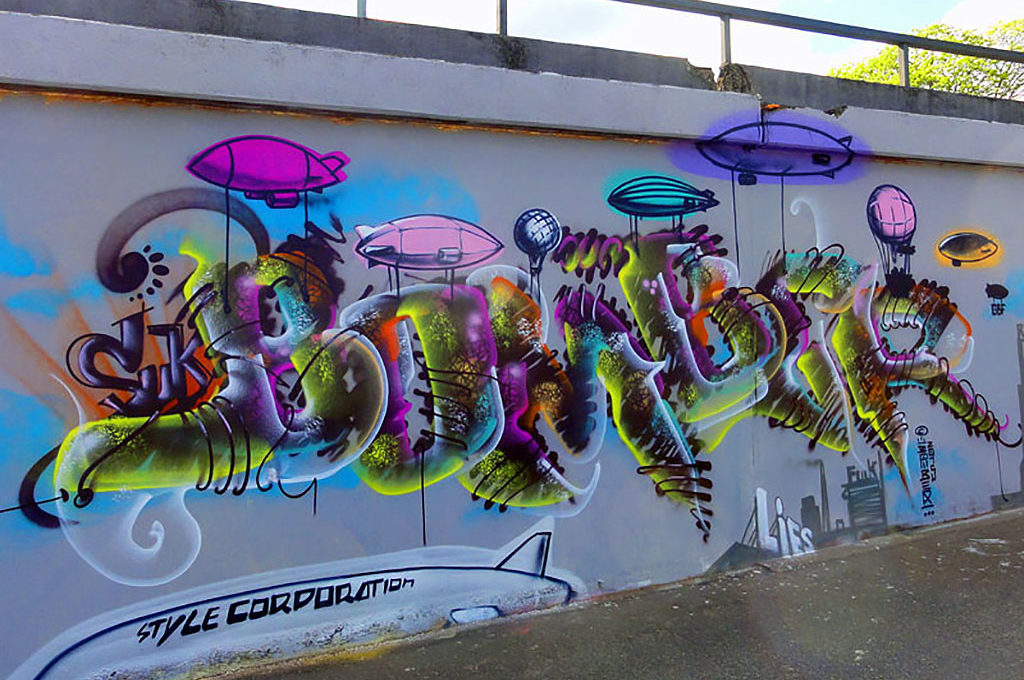 Bomber-Graffiti in Frankfurt