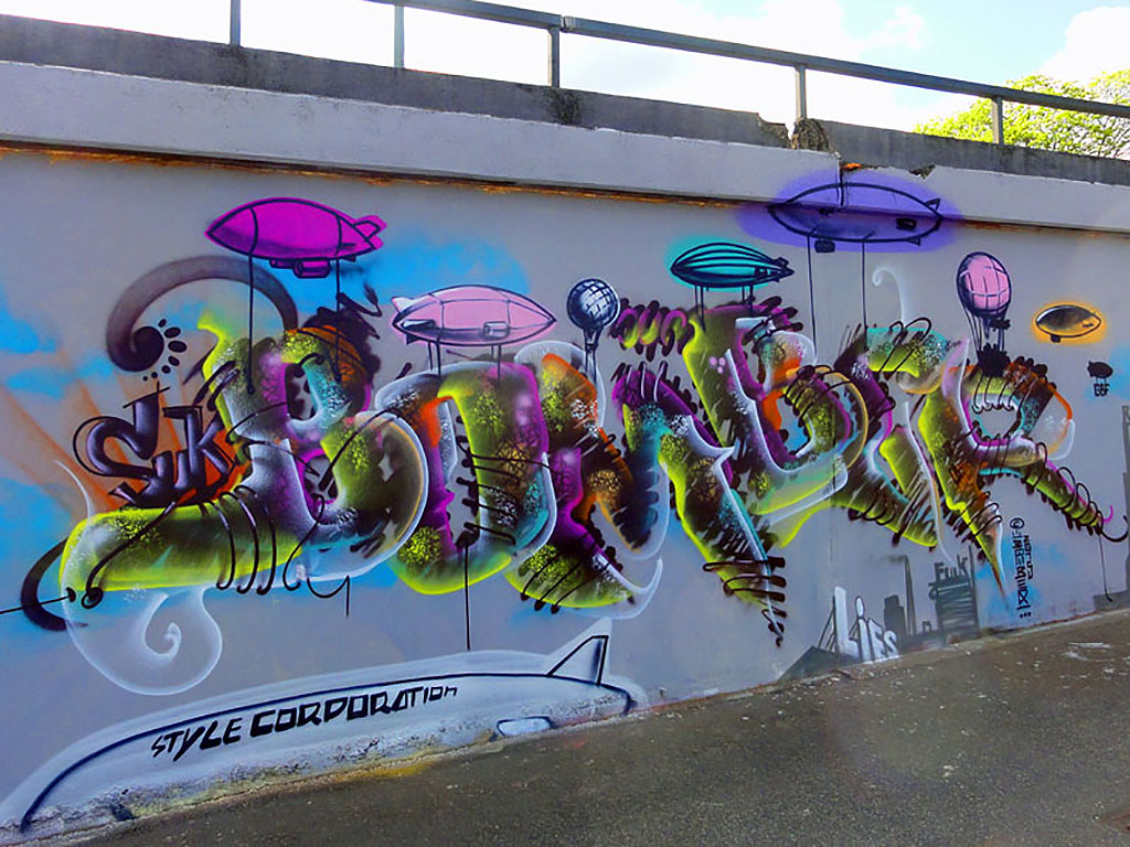 Bomber-Graffiti in Frankfurt