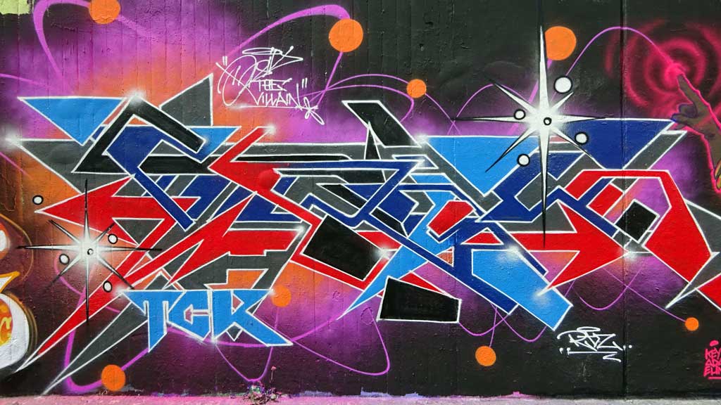 Graffiti in Frankfurt - Hall of Fame zwischen Hanauer Landstraße und Ratswegkreisel