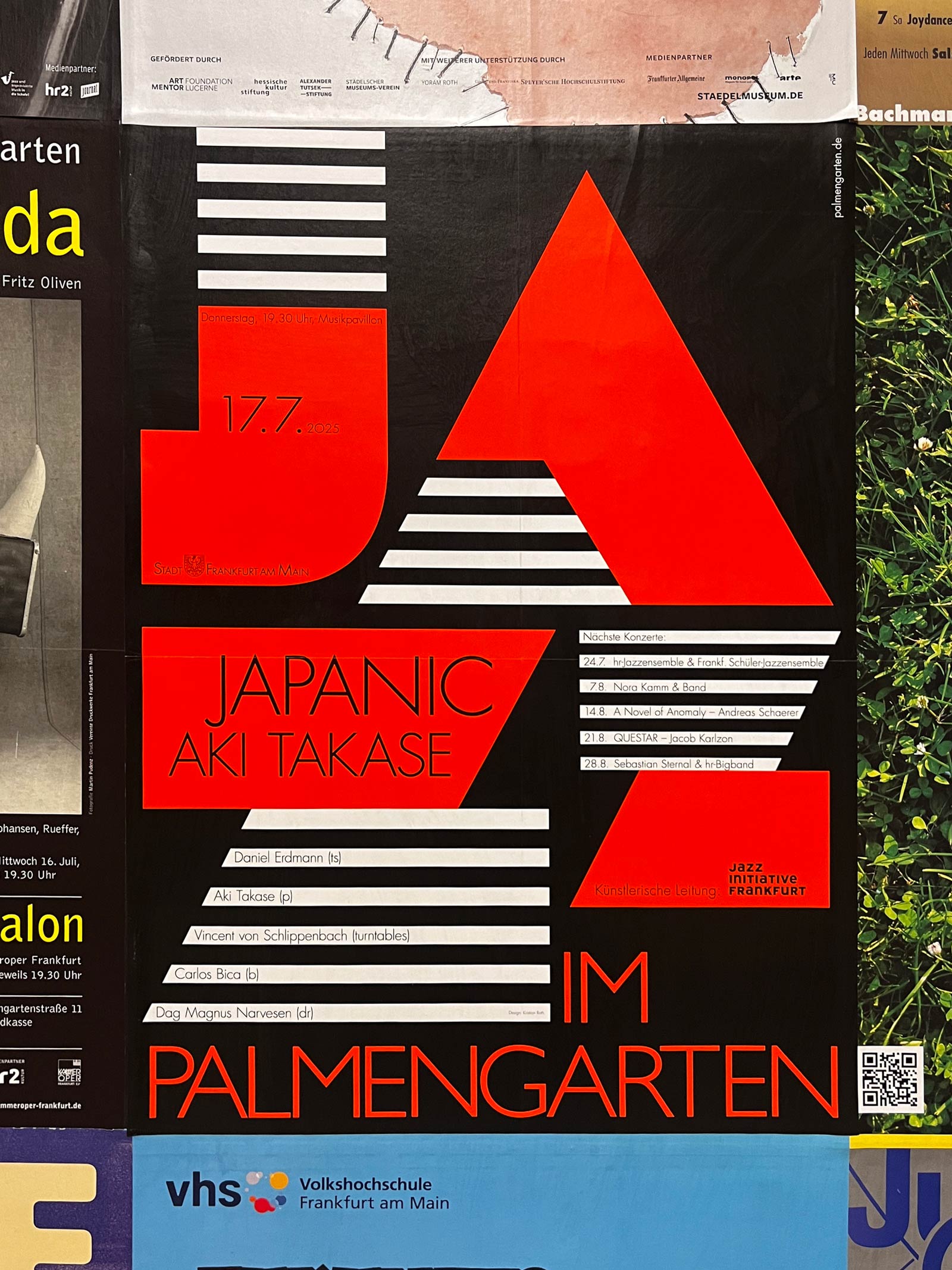 Plakatgestaltung von Kristian Roth für die Veranstaltungsreihe „Jazz im Palmengarten“ – Japanic Aki Takase