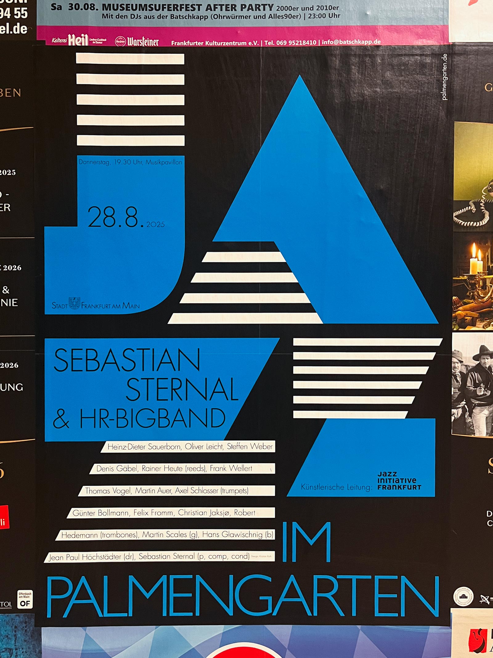 Plakatgestaltung von Kristian Roth für die Veranstaltungsreihe „Jazz im Palmengarten“ _ Sebastian Sternal & HR-Bigband