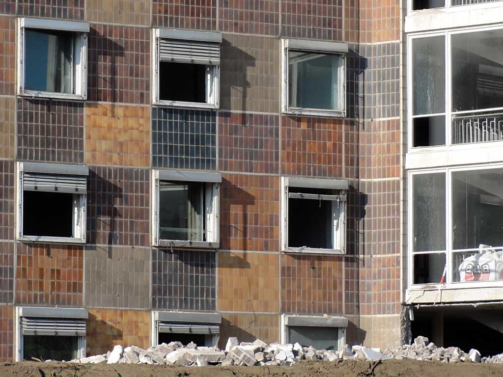 Abbrucharbeiten bei der ehemaligen Oberfinanzdirektion in Frankfurt