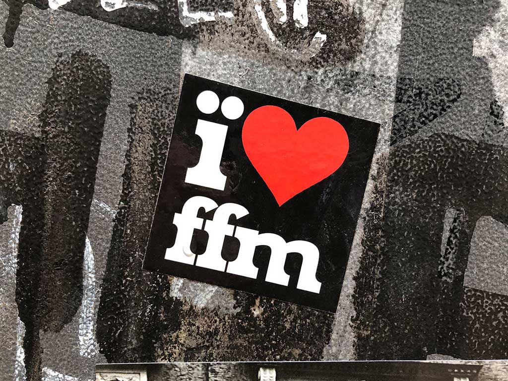 Abwandlung des I love NY Logo: Ï love ffm