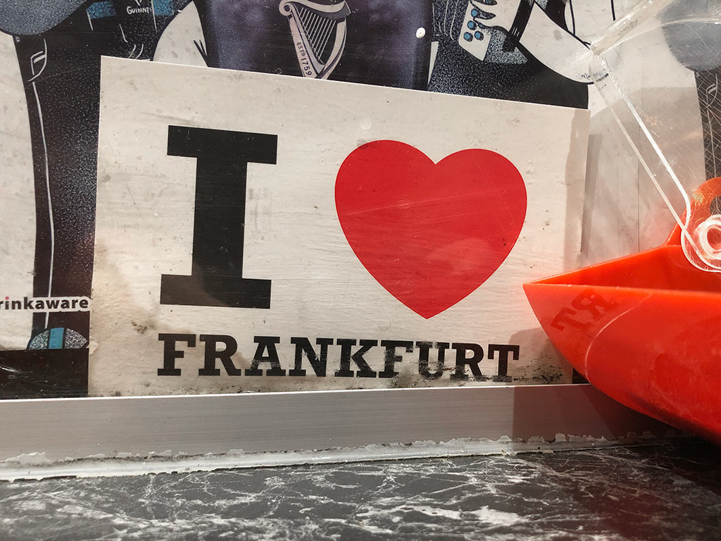 Abwandlung des I love NY Logo: I LOVE FRANKFURT