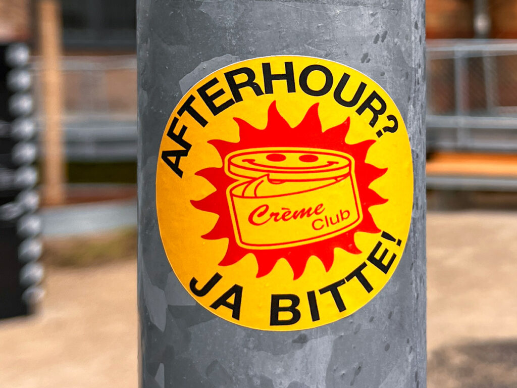 Afterhour? Ja bitte! – Abwandlung des „Atomkraft? Nein Danke“-Logos