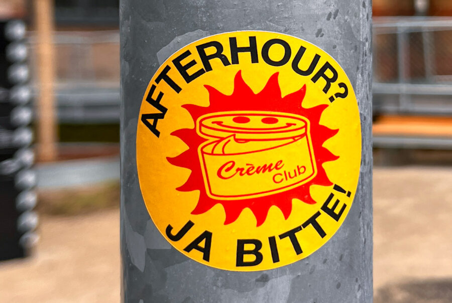 Afterhour? Ja bitte! – Abwandlung des „Atomkraft? Nein Danke“-Logos