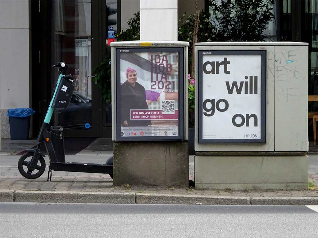 art will go on - Plakat der HfMDK Frankfurt