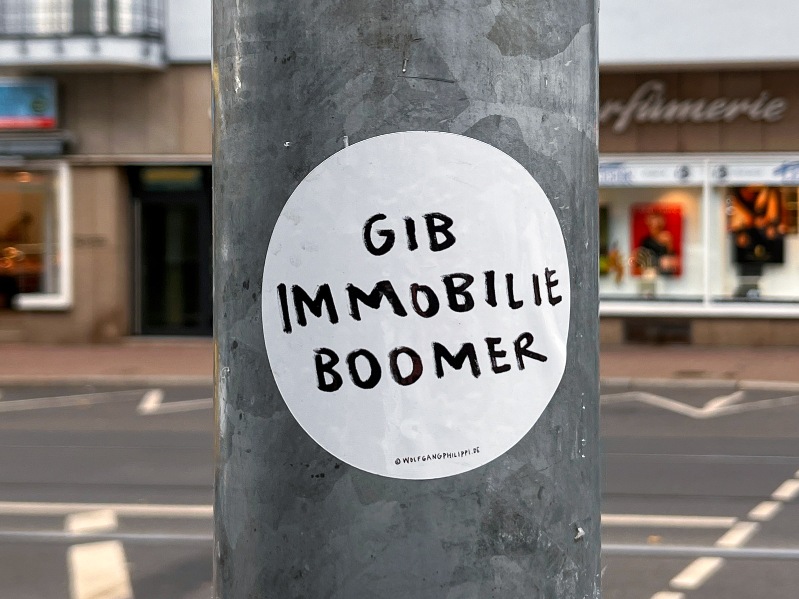 Aufkleber von Wolfgang Philippi - Gib Immobilie Boomer