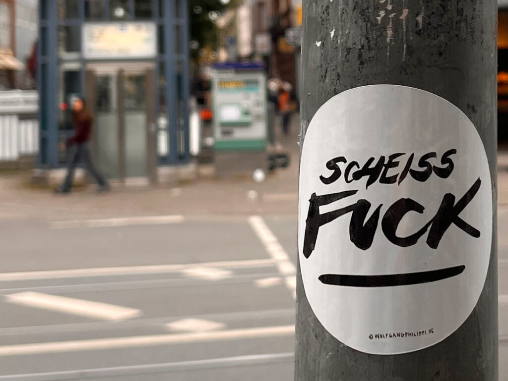 Aufkleber von Wolfgang Philippi - Scheiss Fuck