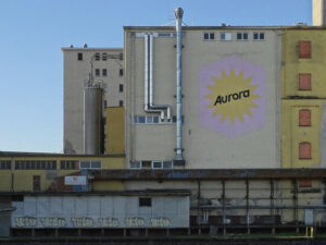 Aurora-Fassade im Frankfurter Osthafen