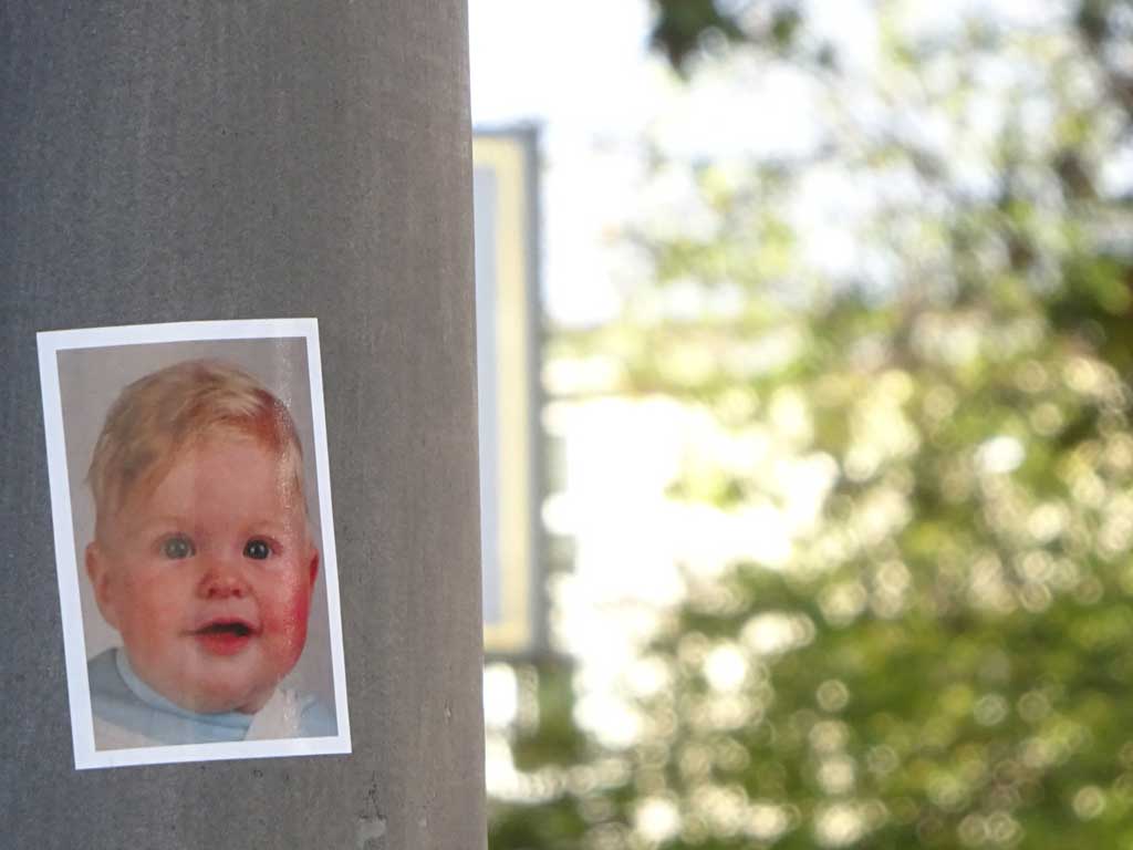 Aufkleber mit Gesicht eines Babys