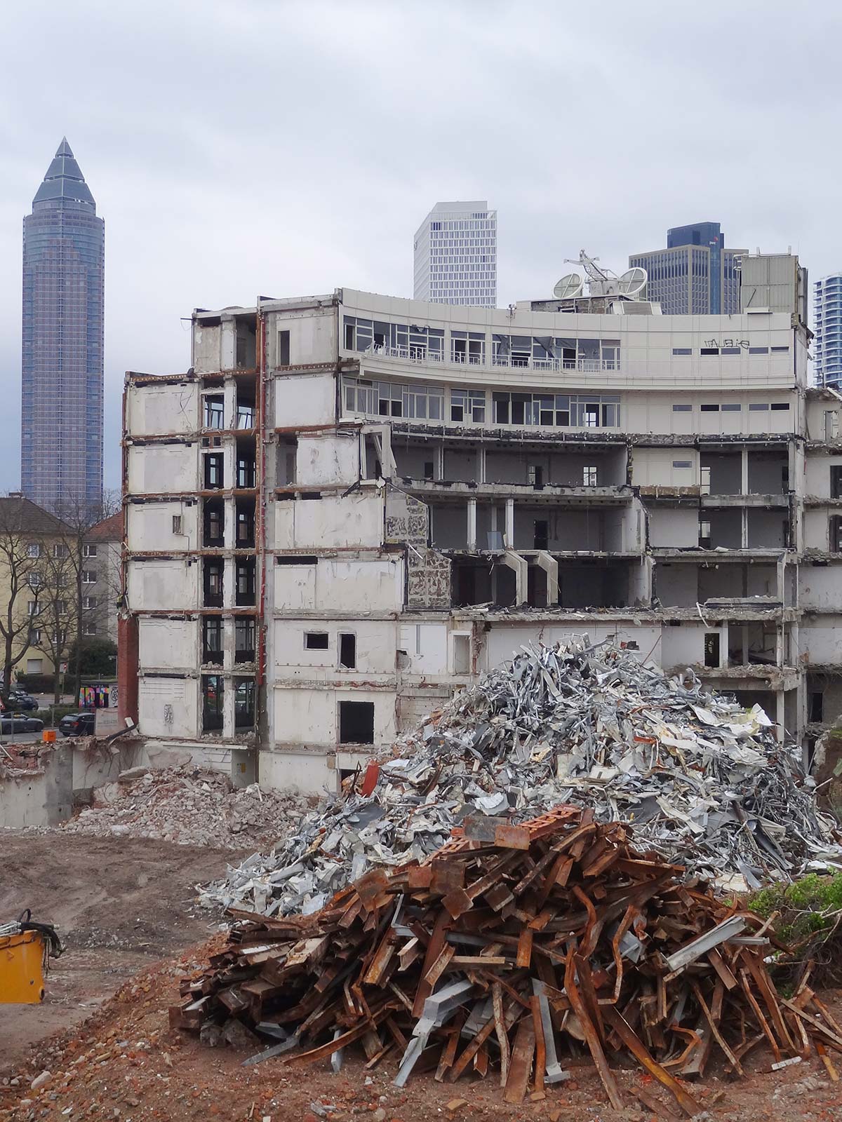 Baustelle auf dem ehemaligen FAZ-Gelände im Zeitungsviertel in Frankfurt (Januar 2024)