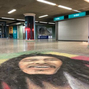 Bob Marley - Bodenmalerei-Streetart in Frankfurt an der Hauptwache