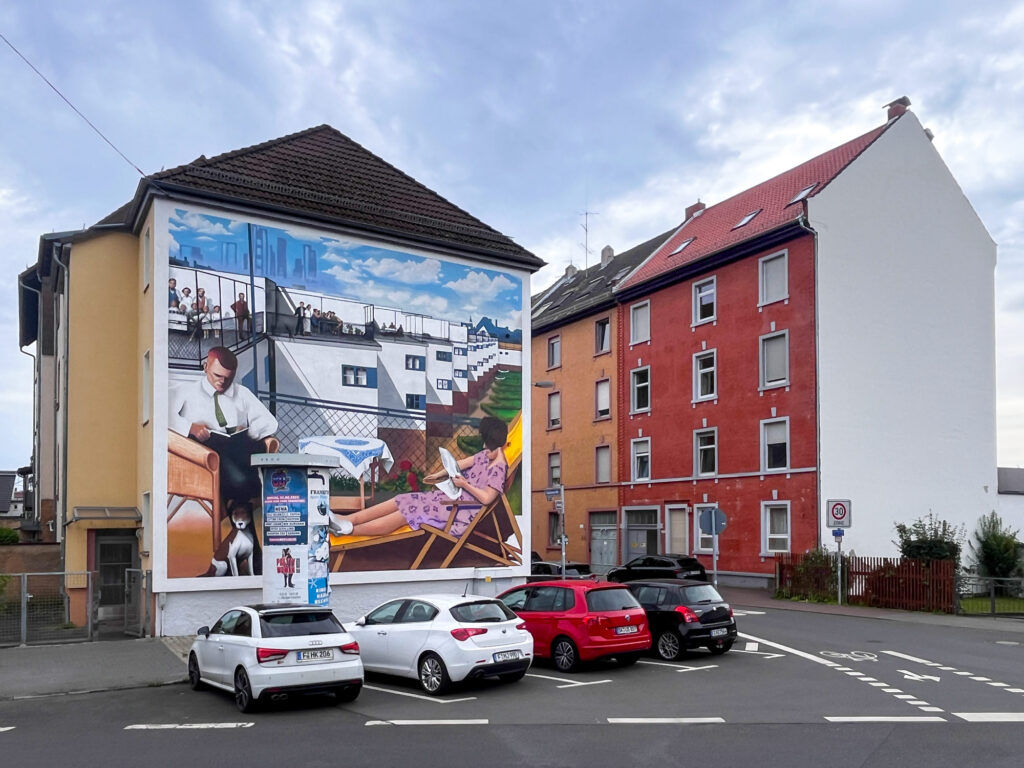 Cor-Mural in Niederrad anlässlich 100 Jahre Neues Frankfurt